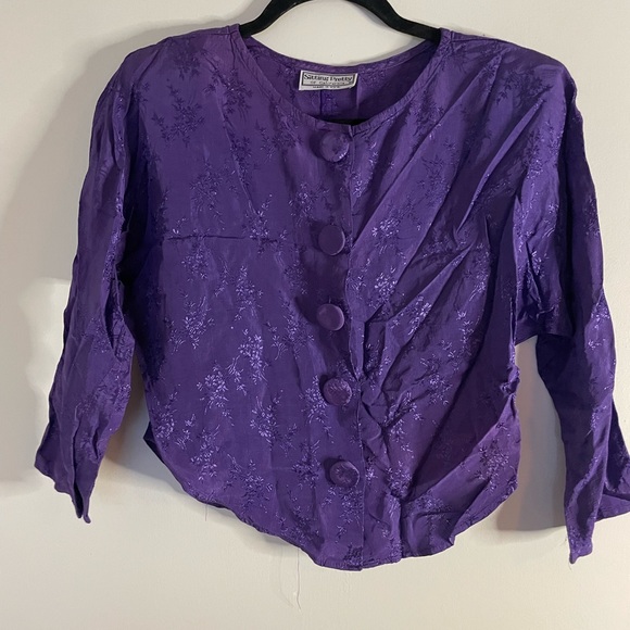 Vintage Purple Button Down Top - Picture 1 of 3